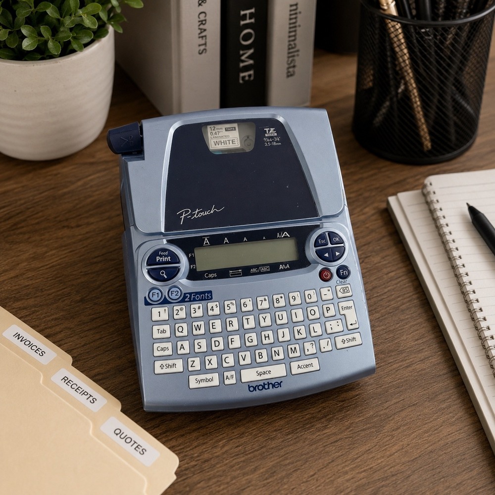 Brother P-Touch PT-1830 Label Maker Blue Desktop Labeling System QWERTY Keyboard